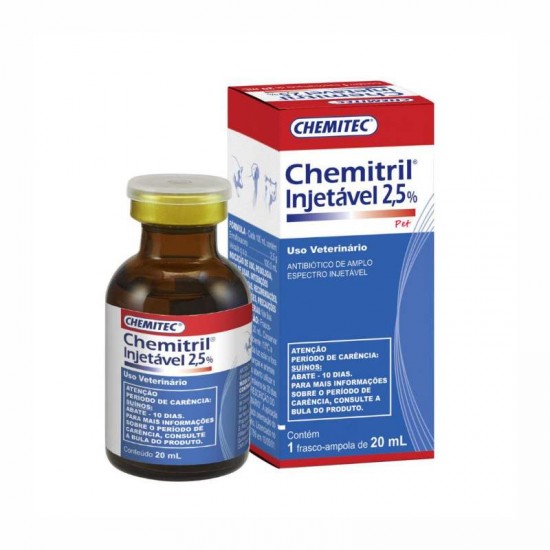 CHEMITRIL 20ML INJ 2,5% CAES GATOS SUINO