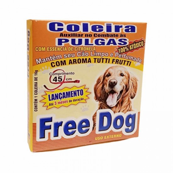 COLEIRA ANTI PULGAS FREE DOG ADULTO 45CM