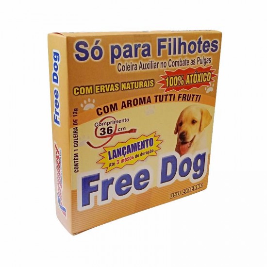 COLEIRA ANTI PULGA FREE DOG FILHOTE 36CM