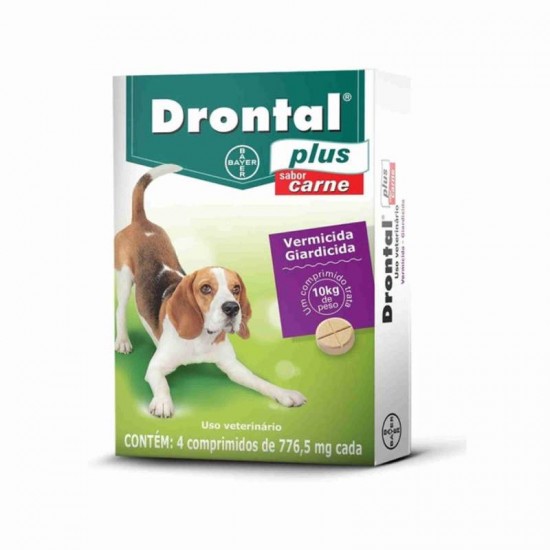 DRONTAL CAO C/4 COMPRIMIDOS ATE 10KG