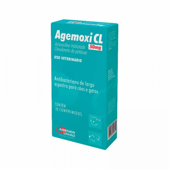 AGEMOXI CL 50MG C/10 COMP CAES E GATOS
