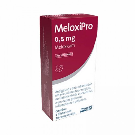 MELOXIPRO 0,5MG C/10 COMP CAES E GATOS