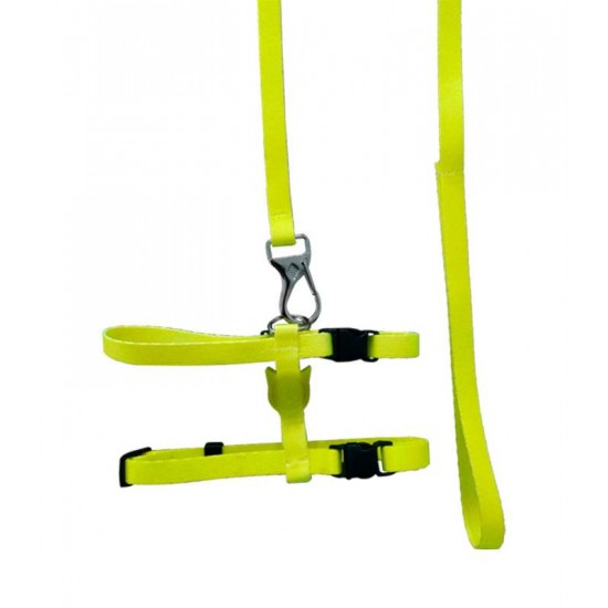 PEITORAL SEDA GUIA CAT NEON AMARELO