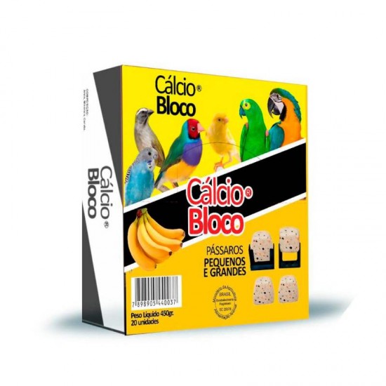 CALCIO BLOCO PASSAROS BANANA 450G C/20