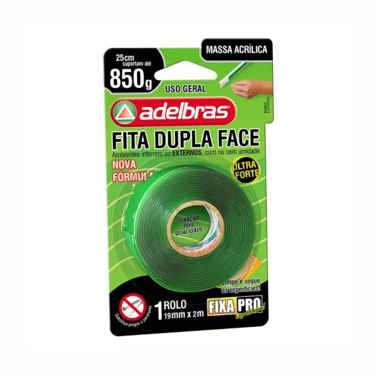 FITA DUPLA FACE 19MMX2MT TRANSPARENTE