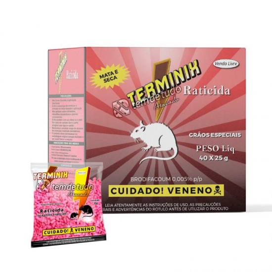 RATICIDA TERMINIX ROSA CAIXA C/40X25G