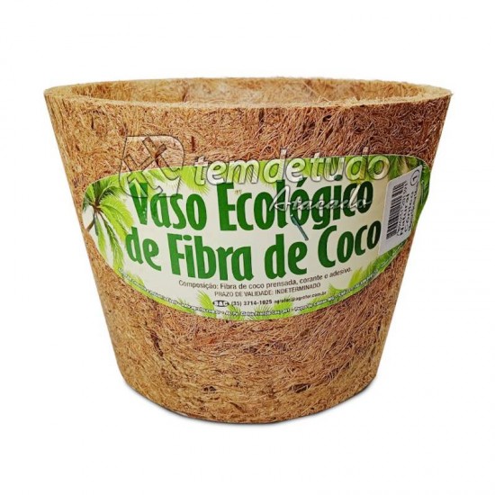 VASO FIBRA COCO NATURAL CONICO 14X18