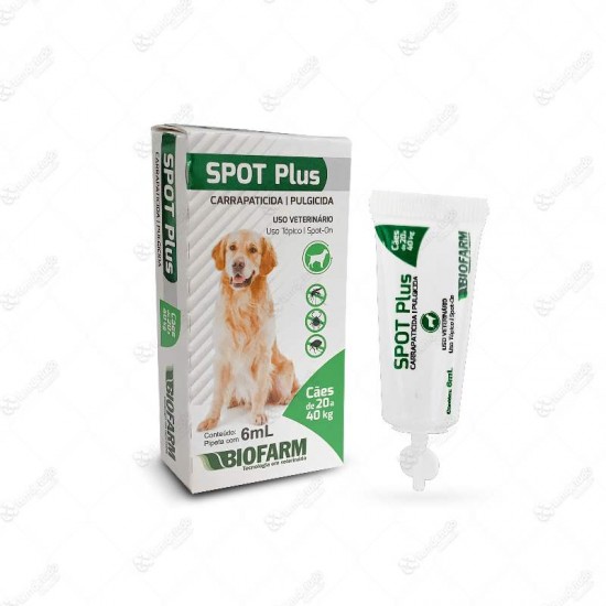 SPOT PLUS CARRAPAT 6ML CAES 20KG A 40KG