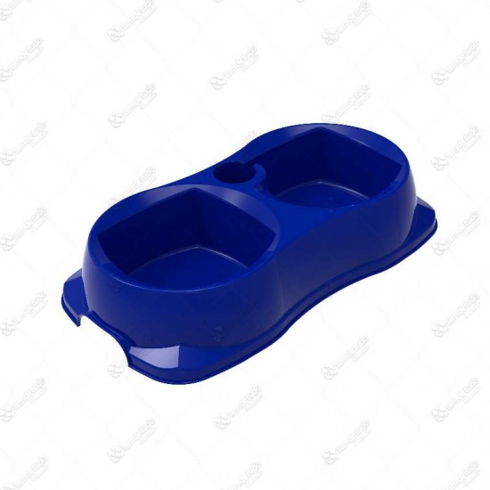 COMEDOURO DUPLO ZOOPLAST P AZUL