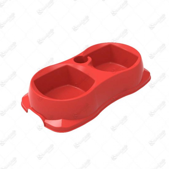 COMEDOURO DUPLO ZOOPLAST P VERMELHO