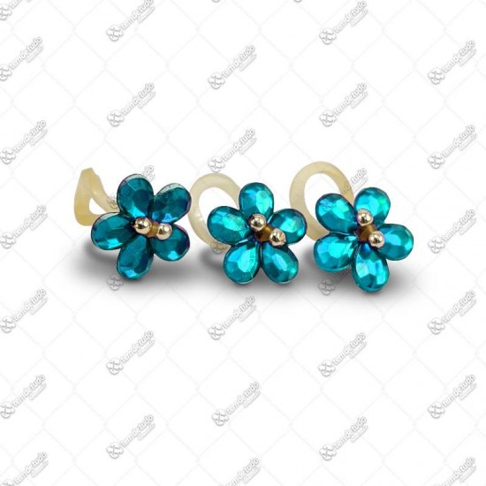 CHATON PET FLOR AZUL CLARO 12MM C/60