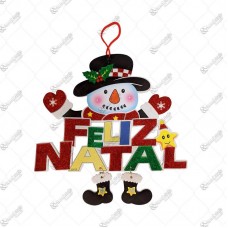 14707 - PLACA BONECO NEVE FELIZ NATAL