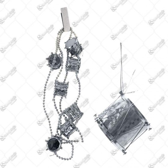 CORDAO COM 7 TAMBORES PRATA 1,30MT 