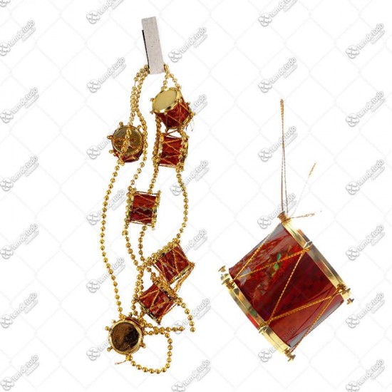 CORDAO COM 7 TAMBORES VERMELHO 1,30MT 