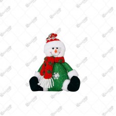 14934 - BONECO NEVE SENTADO 22CM