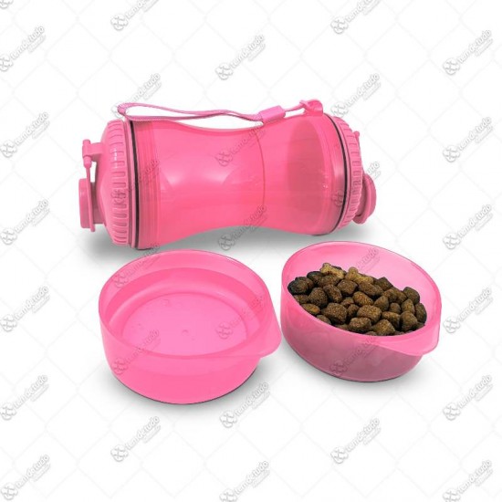 GARRAFA PORTATIL DUPLA 330ML ROSA