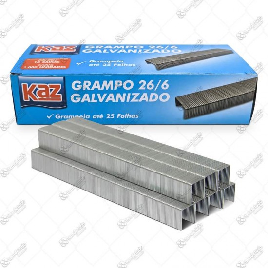 GRAMPO GRAMPEADOR GALVANIZ 26/6 C/10000