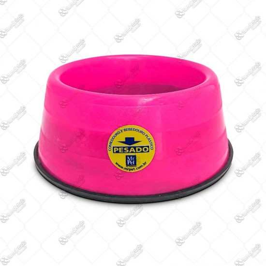 COMEDOURO PESADO 300ML FILHOTE ROSA