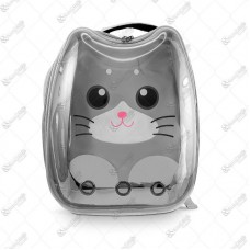 16410 - MOCHILA PET ESPACIAL GATINHO CINZA