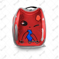 16409 - MOCHILA PET ESPACIAL GATINHO VERMELHA