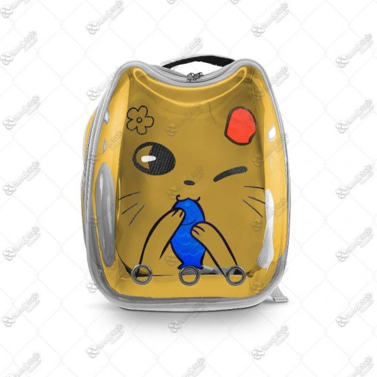 MOCHILA PET ASTRONAUTA GATINHO AMARELA 