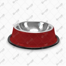 17059 - COMEDOURO INOX TIGELA VERMELHO 300ML