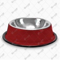 16835 - COMEDOURO INOX TIGELA VERMELHO 600ML 