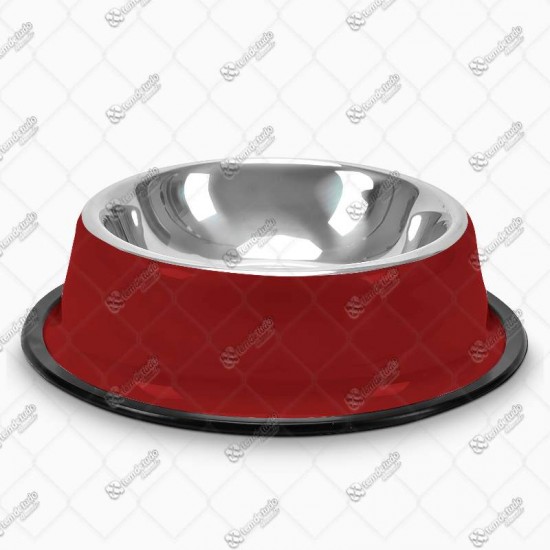 COMEDOURO INOX TIGELA VERMELHO 600ML 