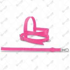 16971 - PEITORAL C/GUIA NYLON P ROSA FLUOR