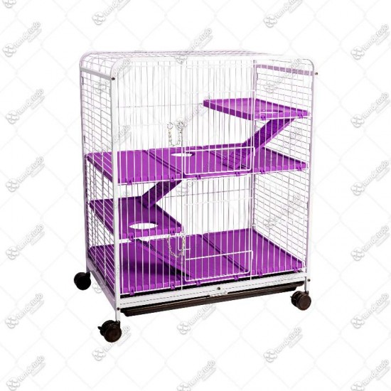 VIVEIRO PET ROE M BRANCO/LILAS