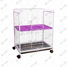 16630 - VIVEIRO PET LUXO M BRANCO/LILAS