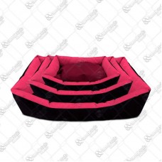 13281 - KIT CAMA RETANG SUED VERMELHO C/3