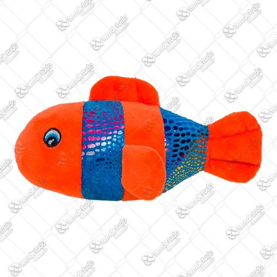 BRINQUEDO PELUCIA PEIXE COM BRILHO 18CM