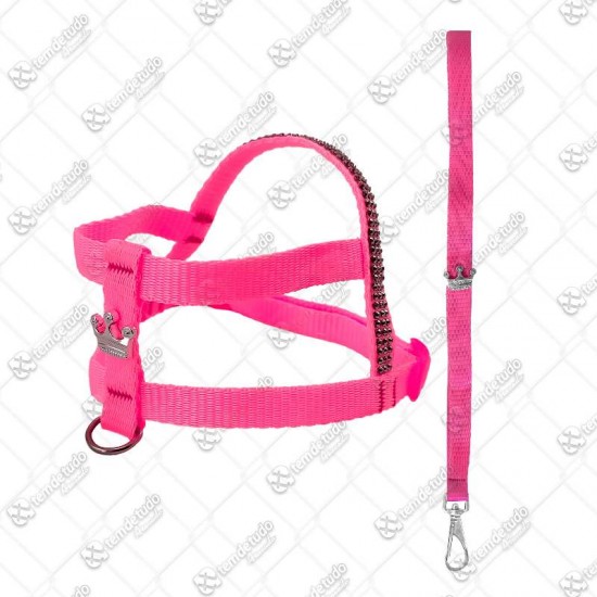 PEITORAL C/GUIA NYLON PRINCESA N01 ROSA