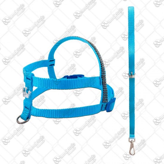 PEITORAL C/GUIA NYLON PRINCIPE N01 AZUL