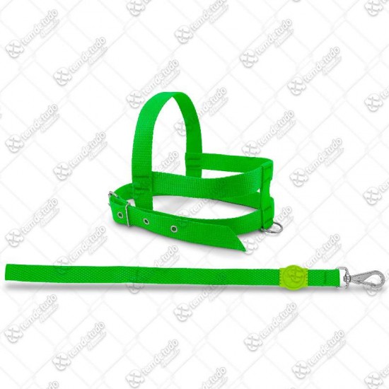 PEITORAL C/GUIA NYLON N01 VERDE NEON