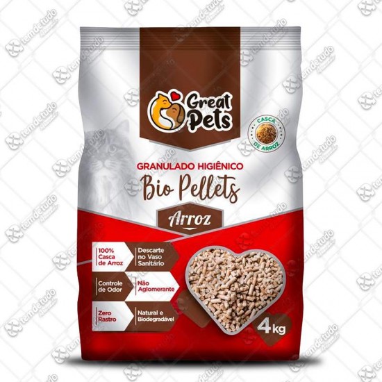 AREIA P/GATO BIO PELLETS ARROZ 4KG