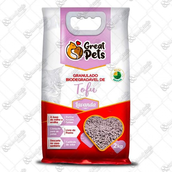 AREIA P/GATO TOFU BIODEG LAVANDA 2KG