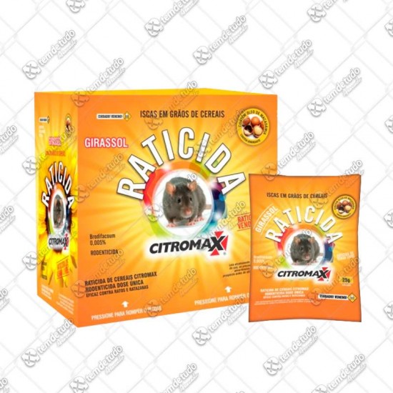 RATICIDA GIRASSOL CITROMAX 1KG 40X25G