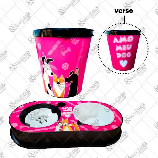 KIT ALIMENTO CACHORRO FEMEA ROSA