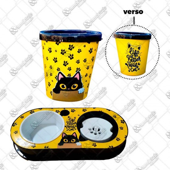 KIT ALIMENTO GATO AMARELO