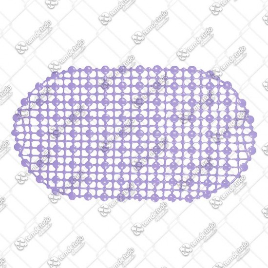 TAPETE BANHEIRO PVC BOLINHA LILAS