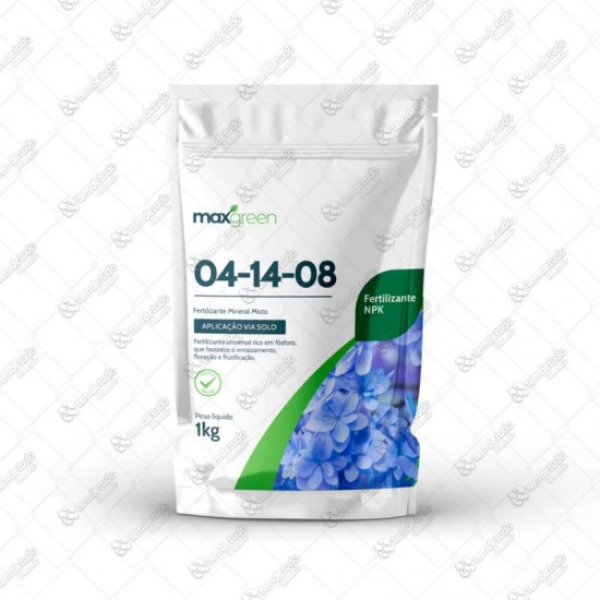 FERTILIZANTE NPK 04-14-08 MAX GREEN 1KG