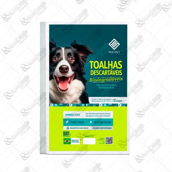 TOALHA DESCARTAVEL BIO 50X60CM PCT C/4