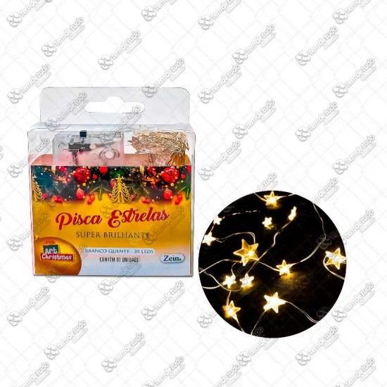 PISCA PISCA ESTRELA BC QUENTE 20 LEDS 