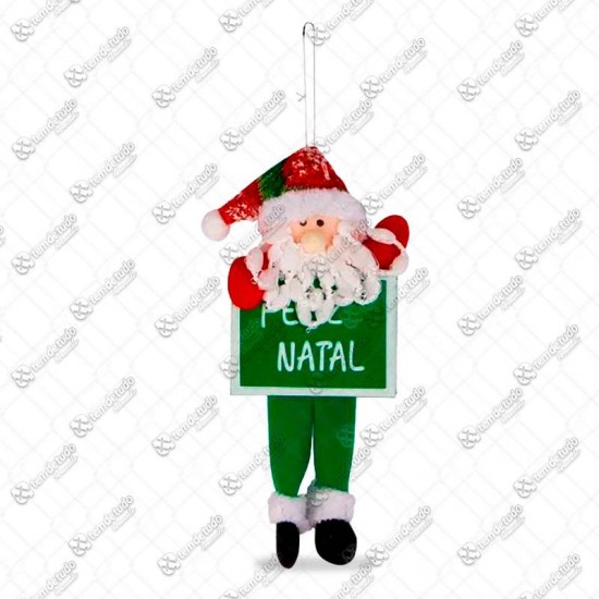 PAPAI NOEL C/PLACA FELIZ NATAL 26CM