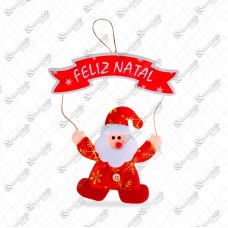 18865 - PAPAI NOEL C/PLACA FELIZ NATAL 21CM