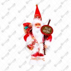 14461 - PAPAI NOEL LUXO C/PLACA 36,5CM