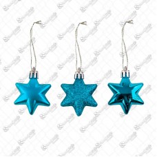 14463 - ENFEITE ESTRELA AZUL C/3 4,5X4CM