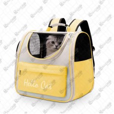 19022 - MOCHILA PET HELLO CAT CINZA C/AMARELO